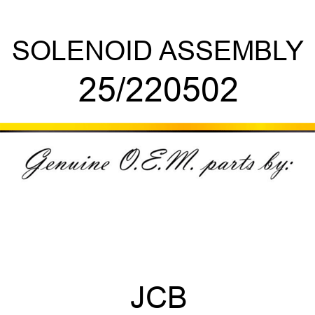 SOLENOID ASSEMBLY 25/220502