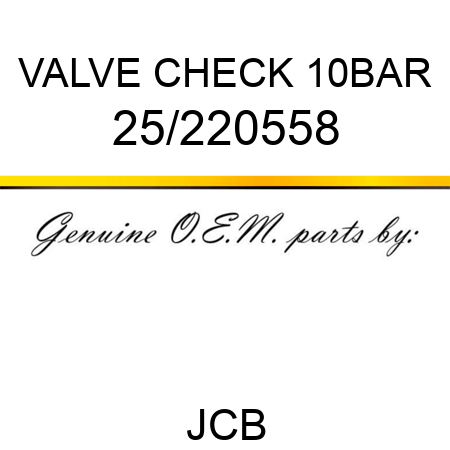VALVE CHECK 10BAR 25/220558