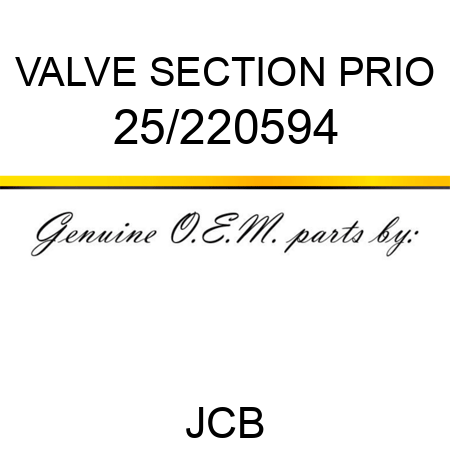 VALVE SECTION PRIO 25/220594