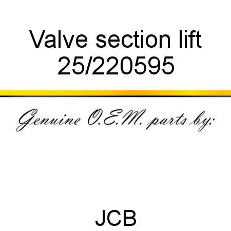 Valve, section, lift 25/220595