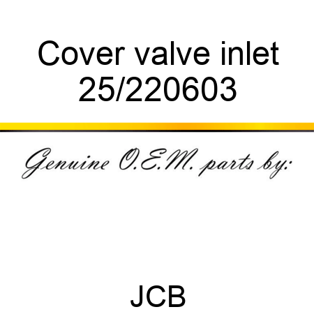Cover valve, inlet 25/220603