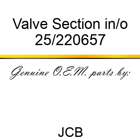 Valve Section in/o 25/220657
