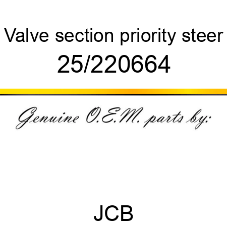 Valve, section, priority steer 25/220664