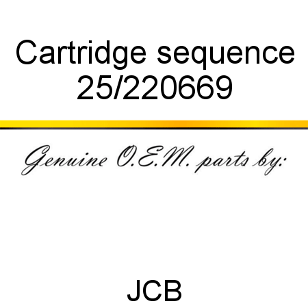 Cartridge, sequence 25/220669