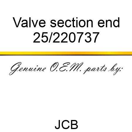 Valve section end 25/220737