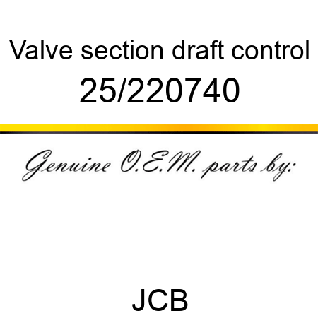 Valve, section,, draft control 25/220740