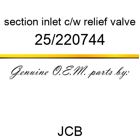 section inlet, c/w relief valve 25/220744