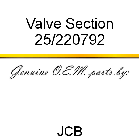 Valve, Section 25/220792