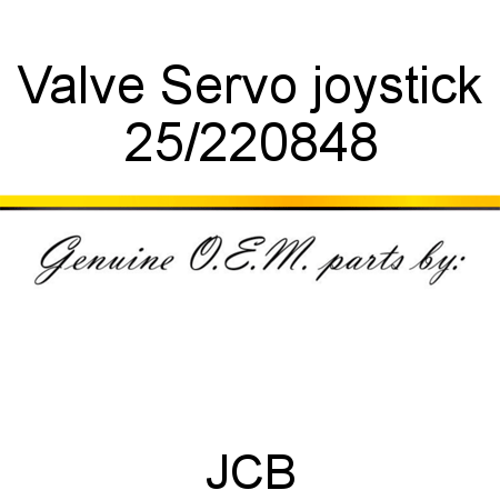 Valve, Servo joystick 25/220848