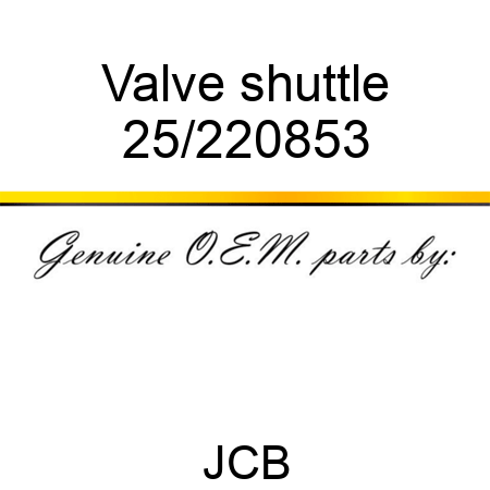 Valve shuttle 25/220853