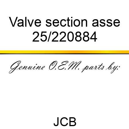 Valve section asse 25/220884