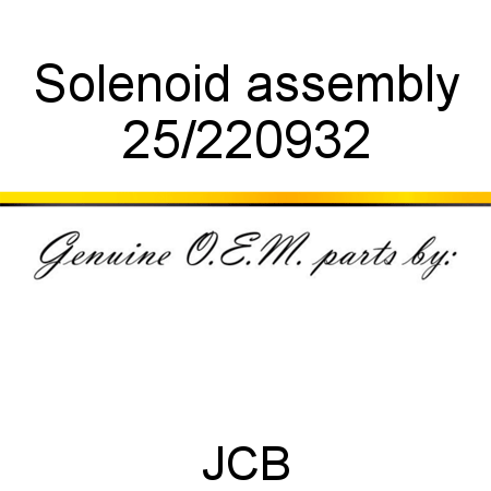 Solenoid, assembly 25/220932