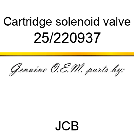 Cartridge, solenoid valve 25/220937