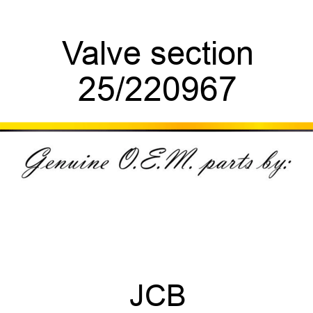 Valve section 25/220967