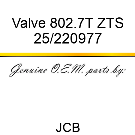 Valve 802.7T ZTS 25/220977