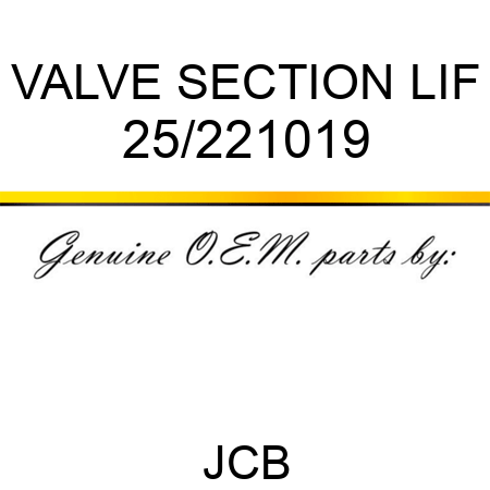 VALVE SECTION, LIF 25/221019