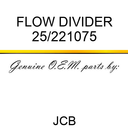 FLOW DIVIDER 25/221075