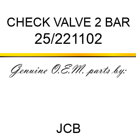 CHECK VALVE 2 BAR 25/221102
