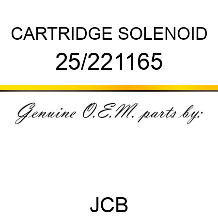 CARTRIDGE SOLENOID 25/221165