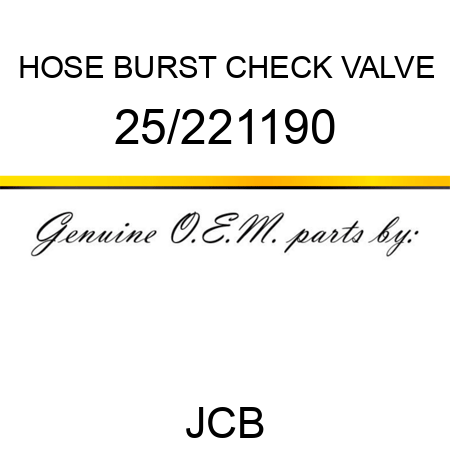 HOSE BURST CHECK VALVE 25/221190
