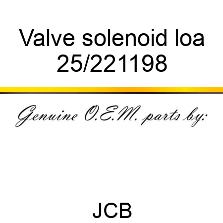 Valve solenoid loa 25/221198
