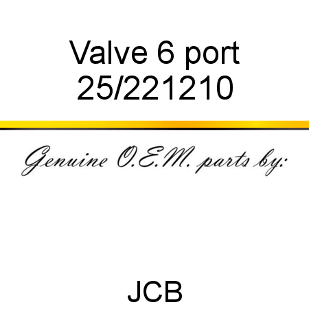 Valve, 6 port 25/221210