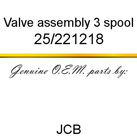 Valve, assembly, 3 spool 25/221218