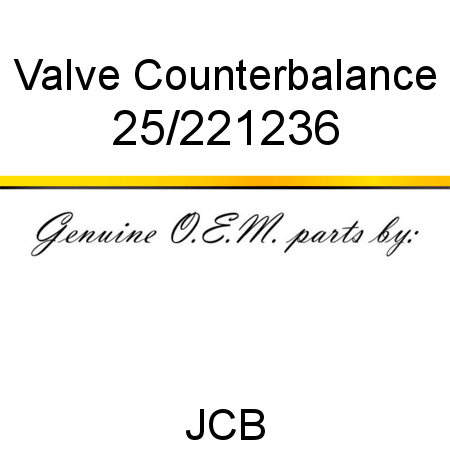 Valve, Counterbalance 25/221236
