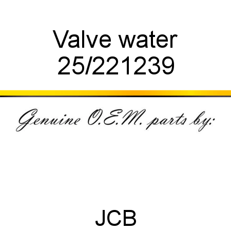 Valve, water 25/221239