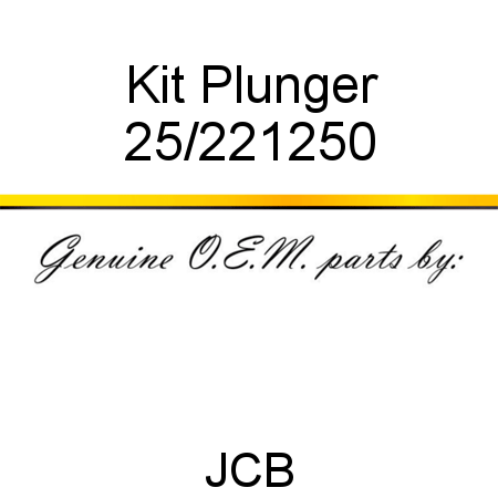 Kit, Plunger 25/221250