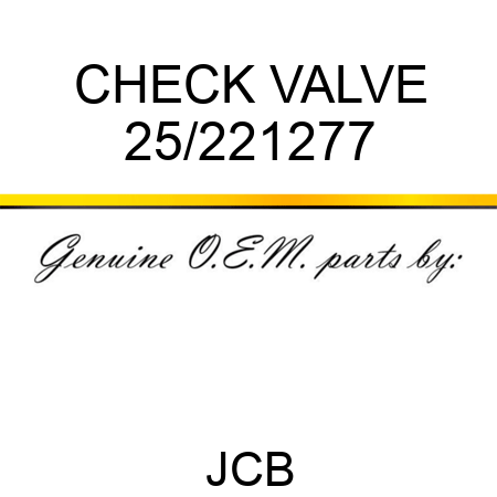 CHECK VALVE 25/221277