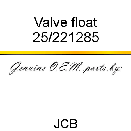 Valve, float 25/221285