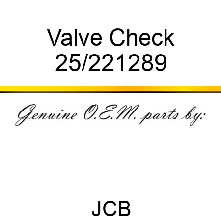 Valve Check 25/221289