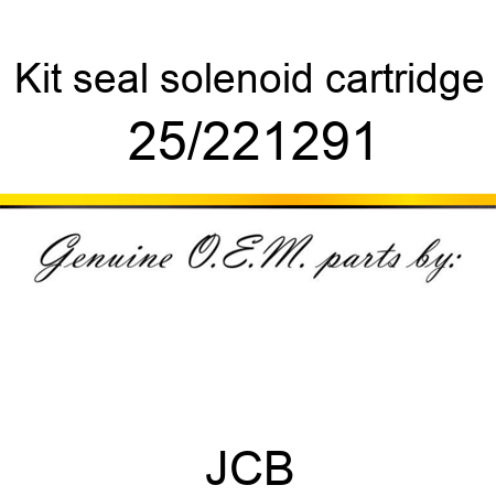 Kit, seal, solenoid cartridge 25/221291