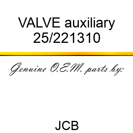 VALVE auxiliary 25/221310