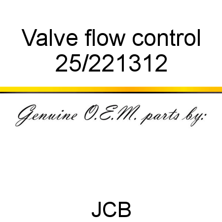 Valve, flow control 25/221312