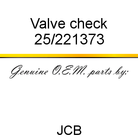 Valve, check 25/221373