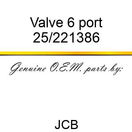 Valve 6 port 25/221386
