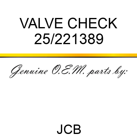 VALVE, CHECK 25/221389
