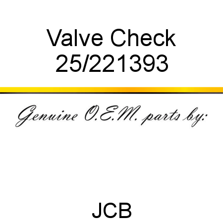 Valve, Check 25/221393