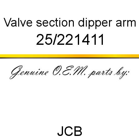 Valve, section, dipper arm 25/221411