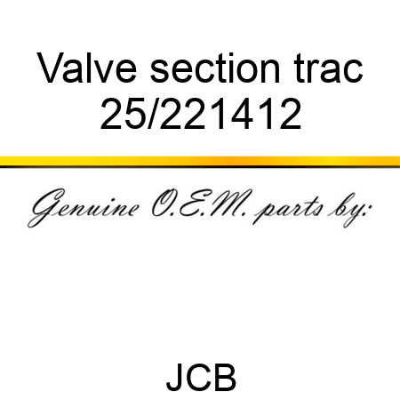 Valve section trac 25/221412