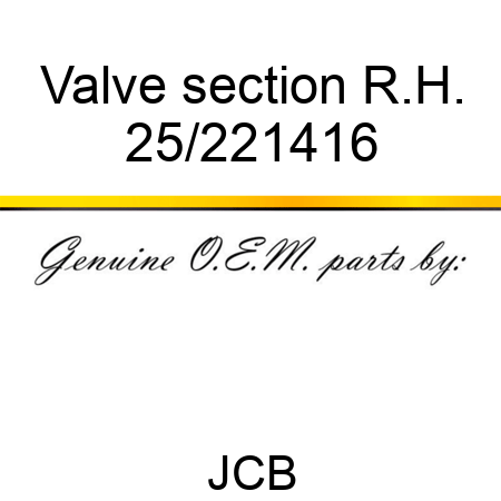 Valve section R.H. 25/221416