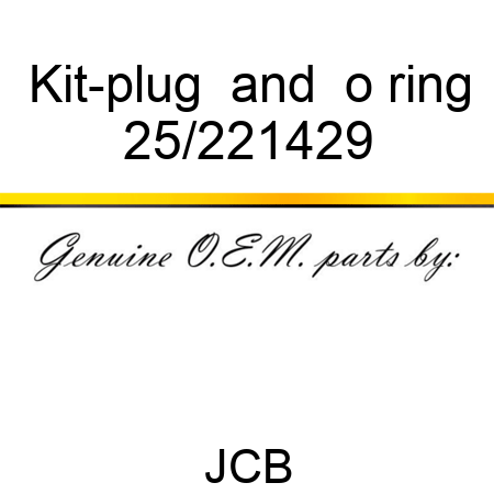 Kit-plug & o ring 25/221429