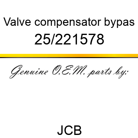 Valve, compensator bypas 25/221578
