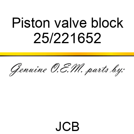 Piston valve block 25/221652
