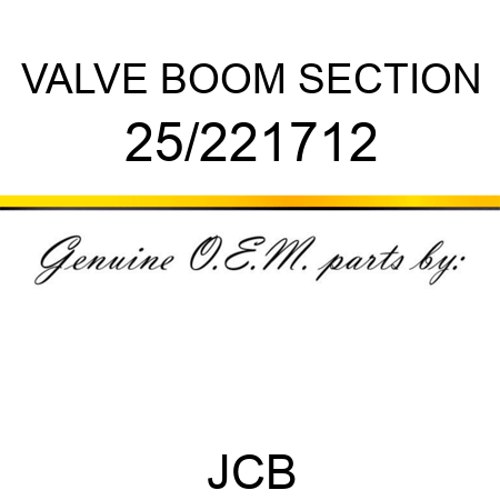 VALVE BOOM SECTION 25/221712