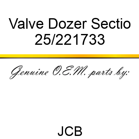 Valve Dozer Sectio 25/221733