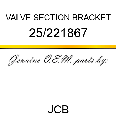 VALVE SECTION, BRACKET 25/221867