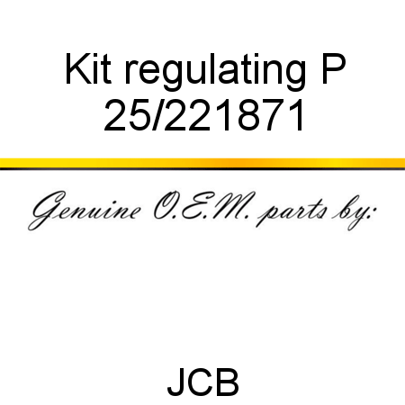 Kit, regulating P 25/221871